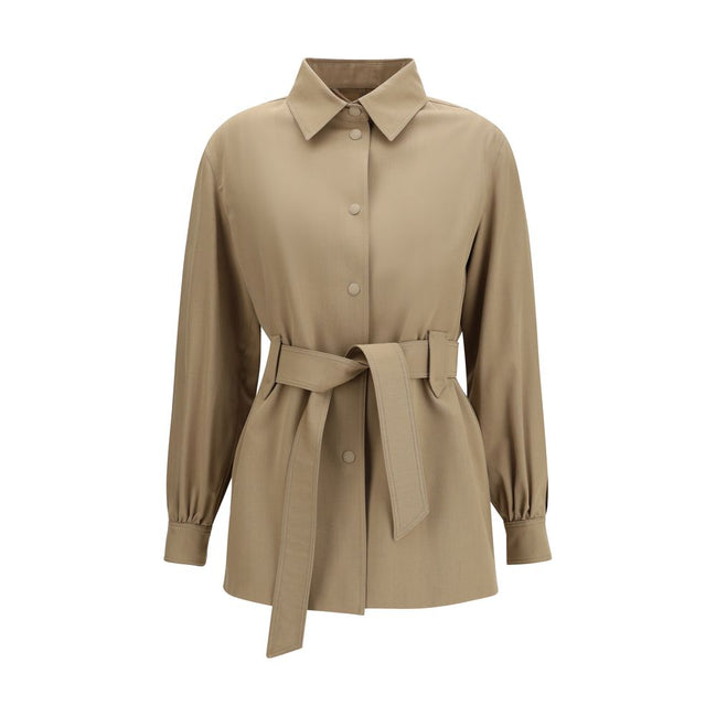 Max Mara Brown Wool Sleeveless Jacket