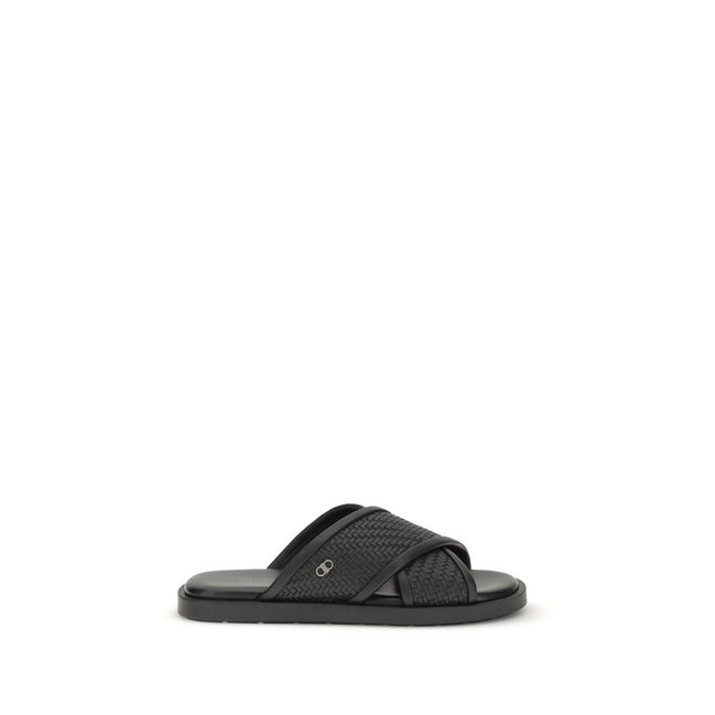 Ferragamo Black Flat Sandals