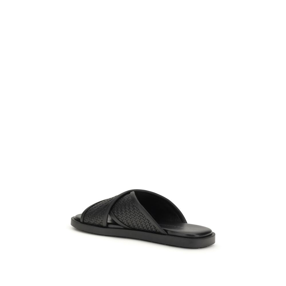 Ferragamo Black Flat Sandals