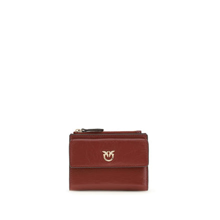 PINKO Bordeaux Logo Snap Wallet