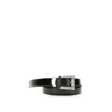 Versace Black Calf Leather Regular Belt - Women