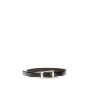 Versace Black Calf Leather Regular Belt - Women