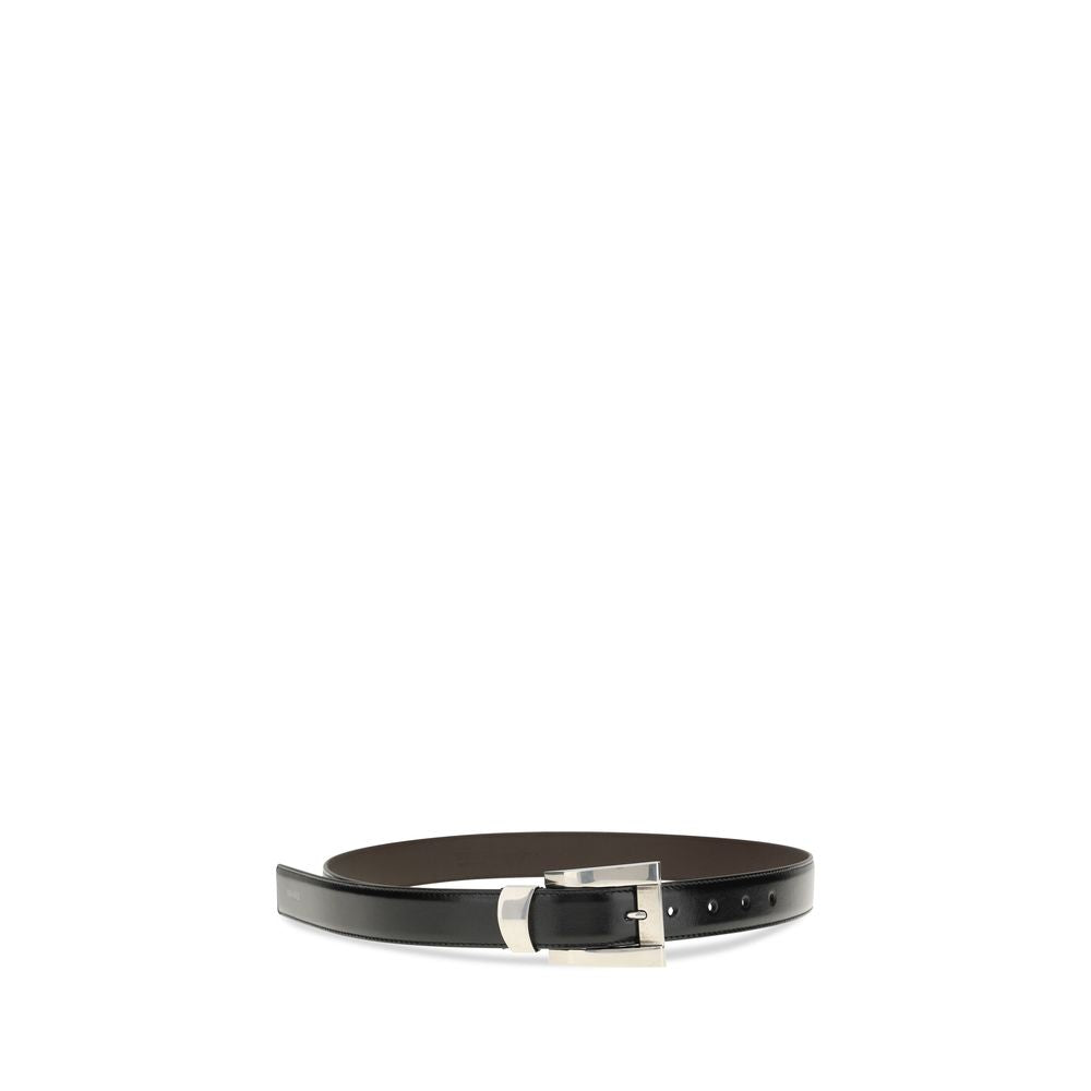Versace Black Calf Leather Regular Belt - Women