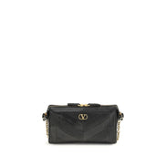 Borsa a tracolla Valentino Garavani in pelle di agnello nera Ovis Aries Aries