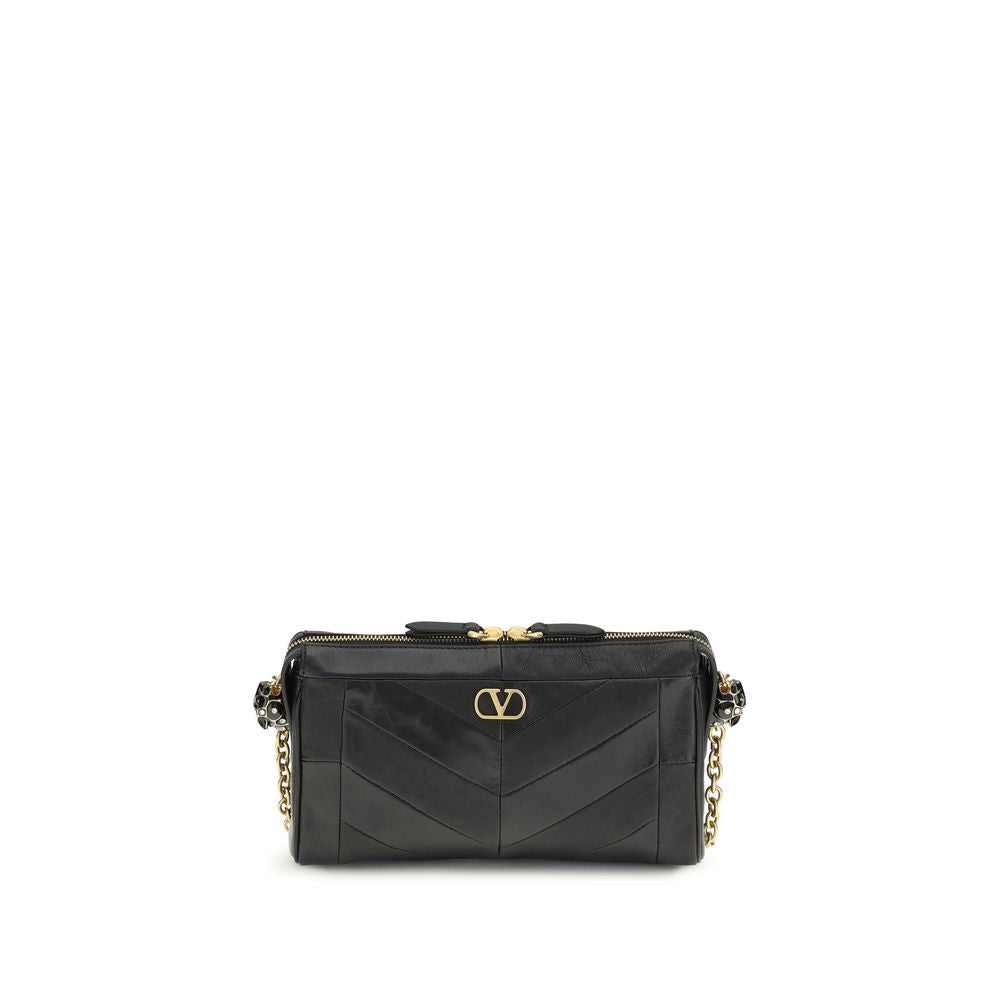 Borsa a tracolla Valentino Garavani in pelle di agnello nera Ovis Aries Aries