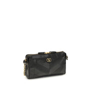 Borsa a tracolla Valentino Garavani in pelle di agnello nera Ovis Aries Aries
