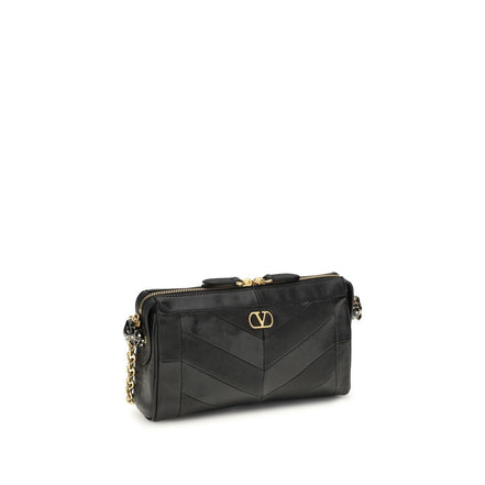 Borsa a tracolla Valentino Garavani in pelle di agnello nera Ovis Aries Aries
