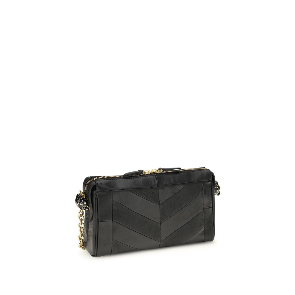 Borsa a tracolla Valentino Garavani in pelle di agnello nera Ovis Aries Aries