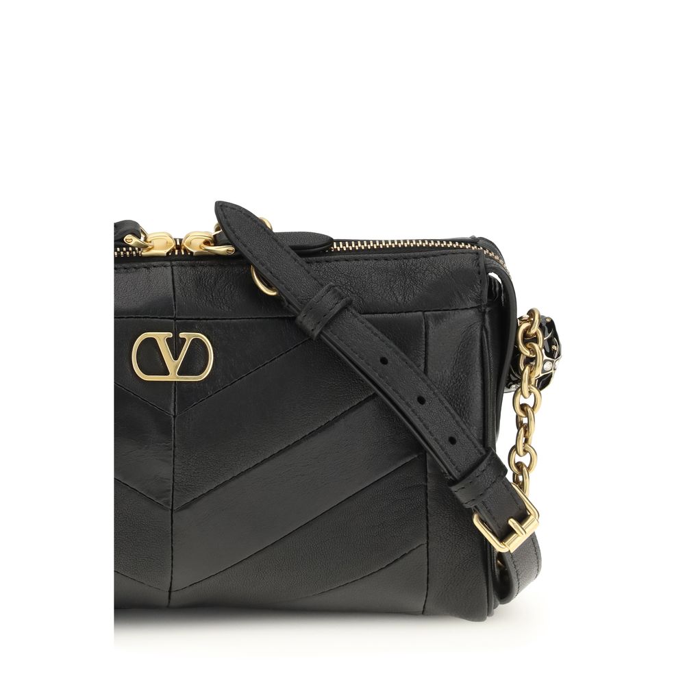 Borsa a tracolla Valentino Garavani in pelle di agnello nera Ovis Aries Aries