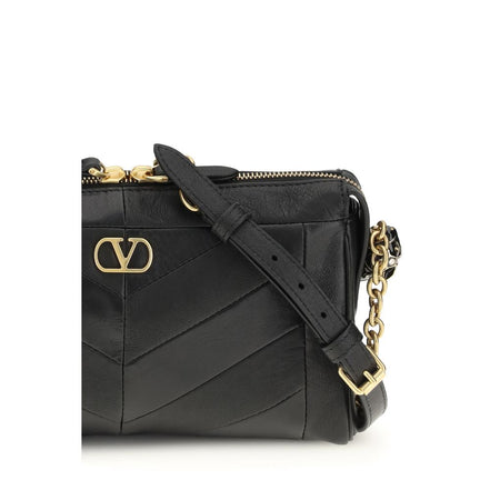 Borsa a tracolla Valentino Garavani in pelle di agnello nera Ovis Aries Aries