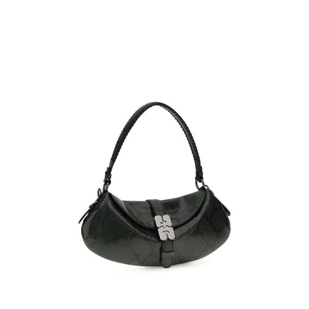 Ganni Blue Recycled Leather Shoulder Bag