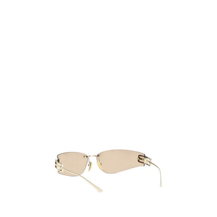 Lunettes de soleil Balenciaga en métal doré