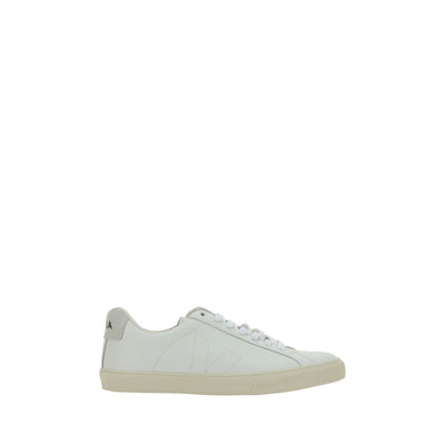 Veja White Calf Leather Low Top Sneakers