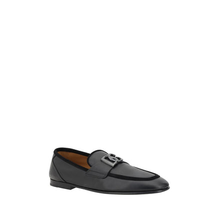 Dolce & Gabbana Black Calf Leather Slip-On Loafers