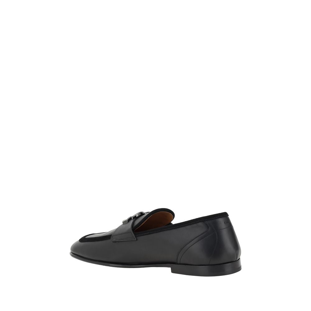 Mocassins à enfiler Dolce & Gabbana en cuir de veau noir Bos Taurus