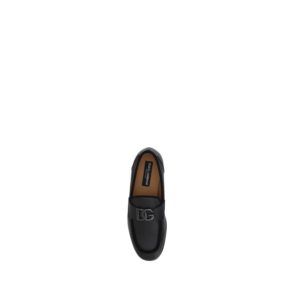 Mocassins à enfiler Dolce & Gabbana en cuir de veau noir Bos Taurus