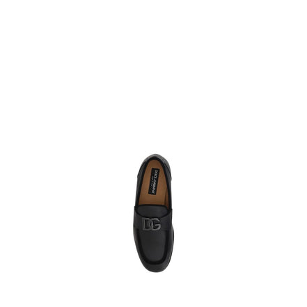 Mocassins à enfiler Dolce & Gabbana en cuir de veau noir Bos Taurus