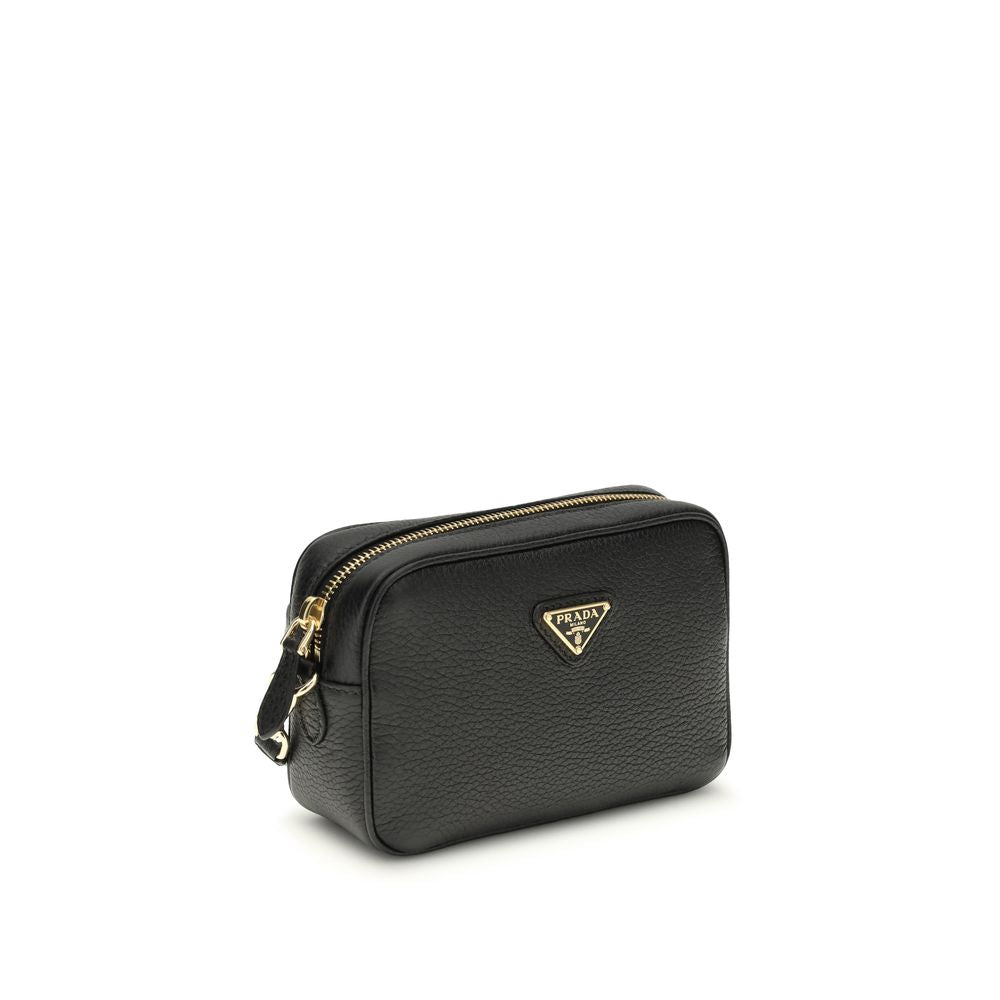 Borsa a tracolla Prada in pelle di vitello nera Bos Taurus