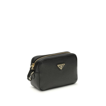 Borsa a tracolla Prada in pelle di vitello nera Bos Taurus