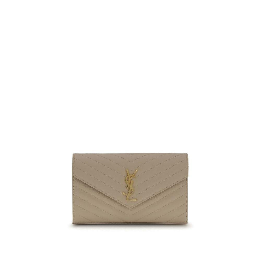 Saint Laurent Beige Calf Leather Shoulder Bag