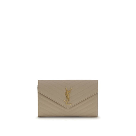 Saint Laurent Beige Calf Leather Shoulder Bag