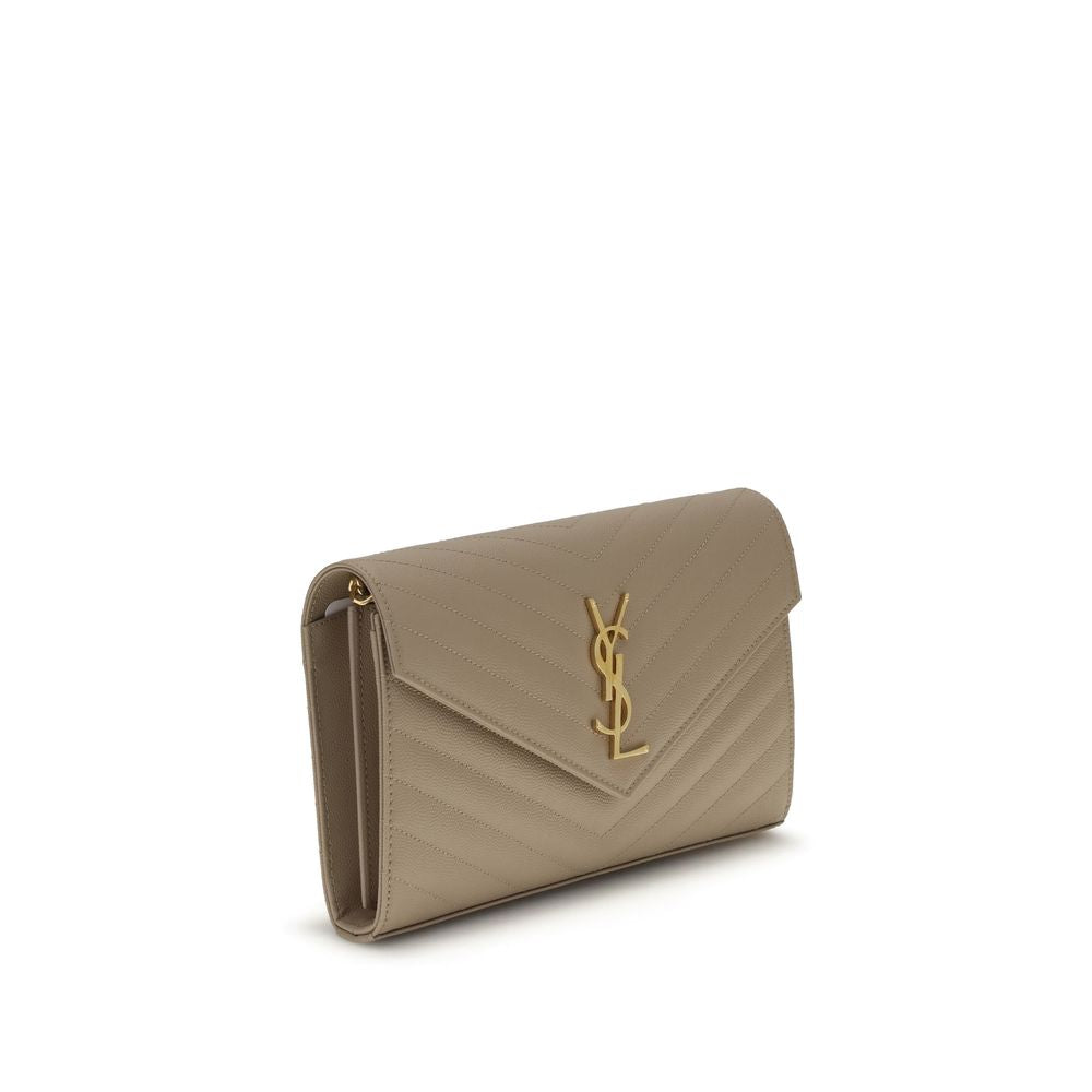 Saint Laurent Beige Calf Leather Shoulder Bag