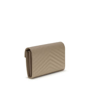 Saint Laurent Beige Calf Leather Shoulder Bag