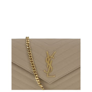 Saint Laurent Beige Calf Leather Shoulder Bag