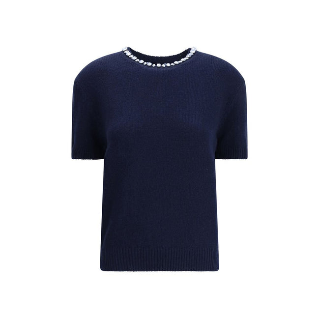 Sweat-shirt en laine polaire bleue Prada