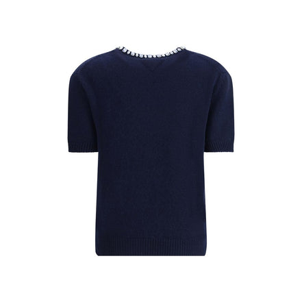 Sweat-shirt en laine polaire bleue Prada