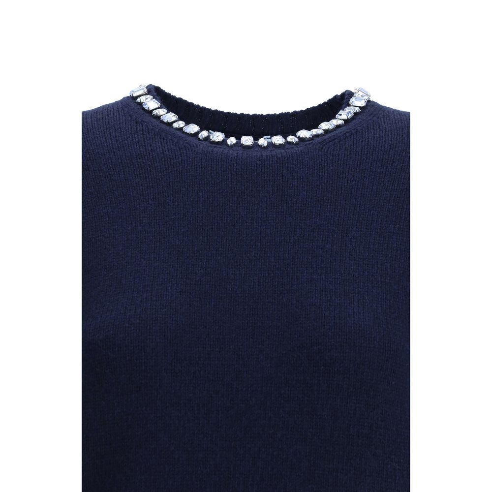 Sweat-shirt en laine polaire bleue Prada