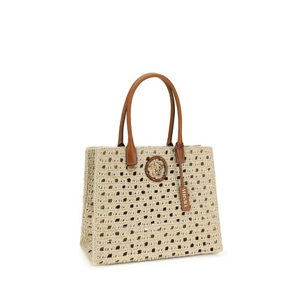 Sac à bandoulière Versace en coton beige