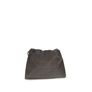 Sac porté épaule Brunello Cucinelli en veau marron Bos Taurus