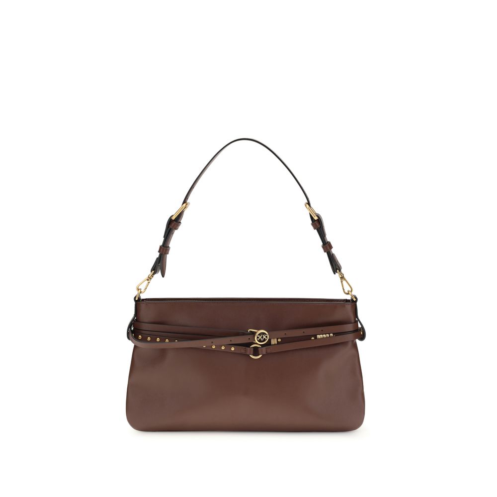 PINKO Brown Buckle Shoulder Bag