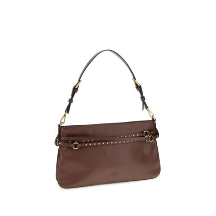 PINKO Brown Buckle Shoulder Bag