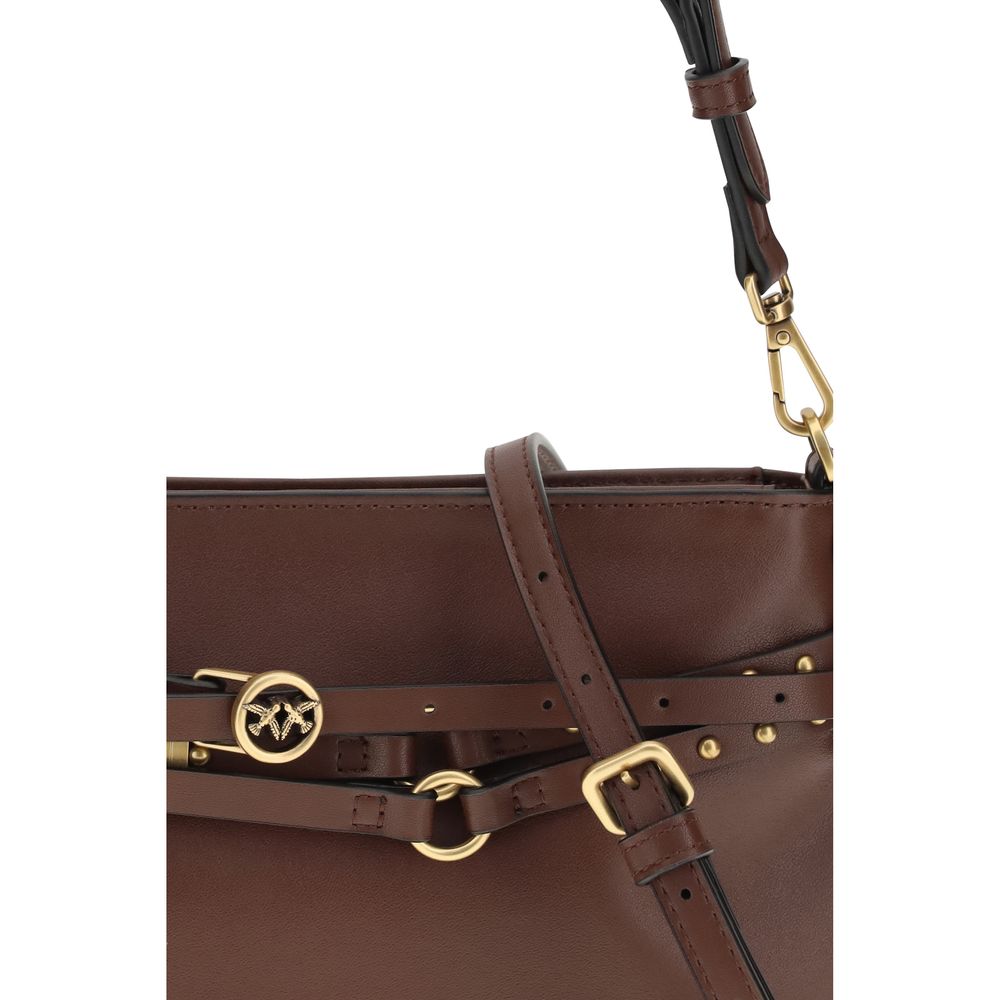 PINKO Brown Buckles Shoulder Bag