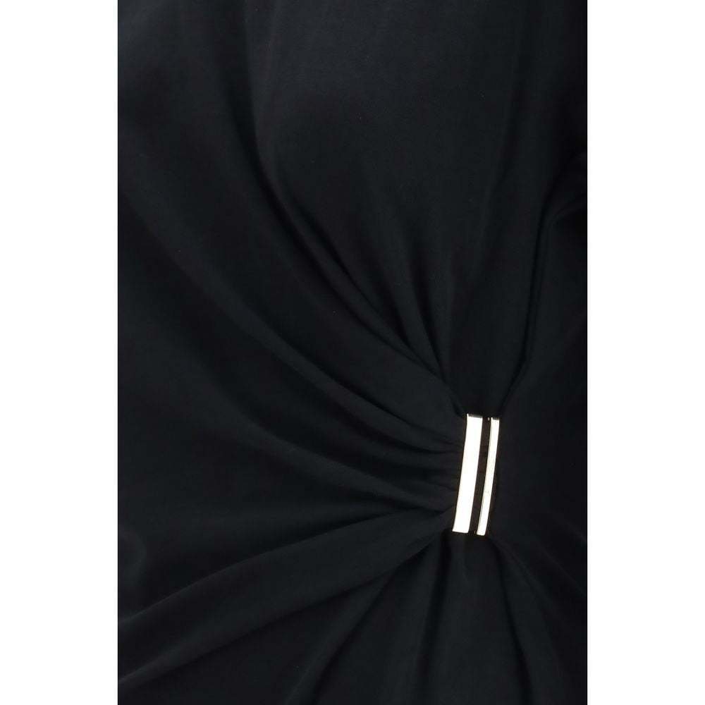 PINKO Black Mary Drape T-Shirt