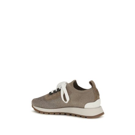 Baskets épaisses en coton beige Brunello Cucinelli