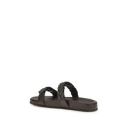 Sandali bassi Brunello Cucinelli in pelle di vitello marrone (Bos Taurus)