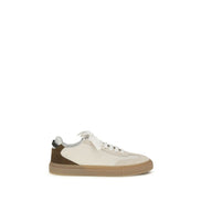 Brunello Cucinelli Beige Calf Leather Low Top Sneakers - Women
