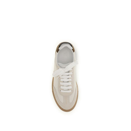 Brunello Cucinelli Beige Calf Leather Low Top Sneakers - Women