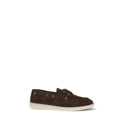 Prada Brown Calf Leather Slip-On Loafers