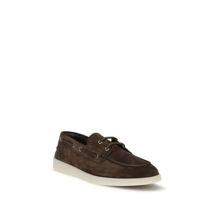 Prada Brown Calf Leather Slip-On Loafers