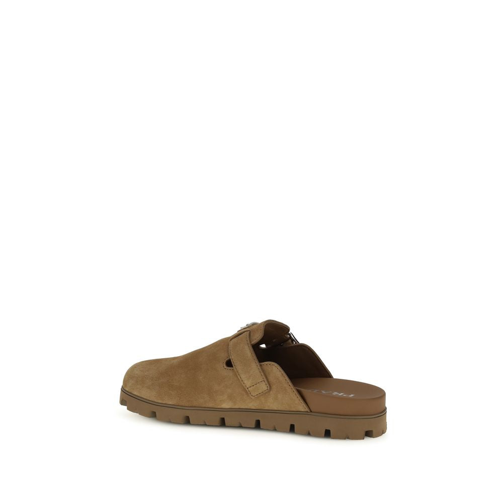Mules Prada in pelle di vitello beige Bos Taurus