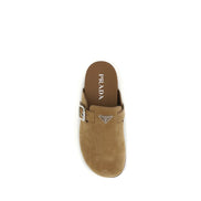 Mules Prada in pelle di vitello beige Bos Taurus