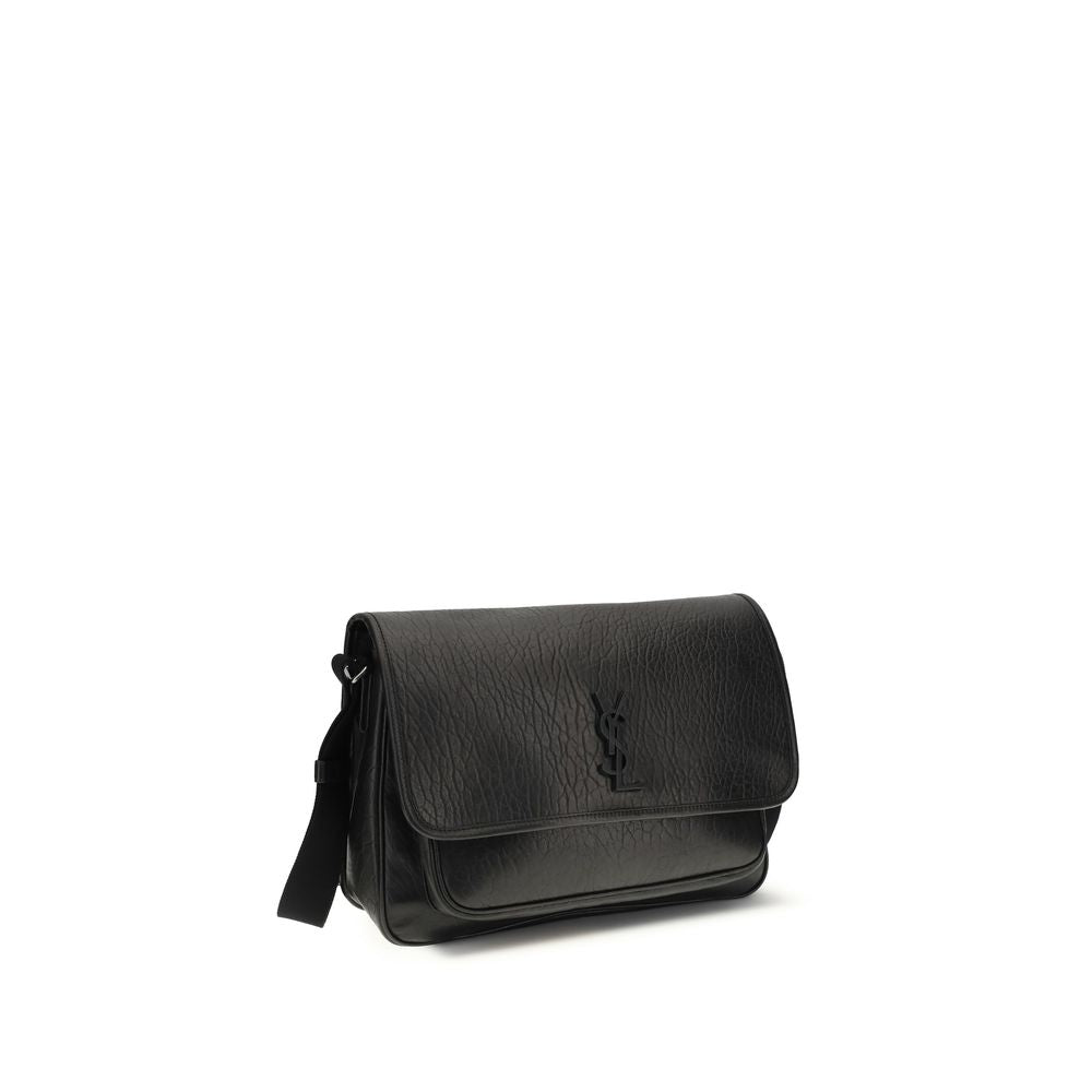 Borsa a tracolla Saint Laurent in pelle di vitello nera Bos Taurus