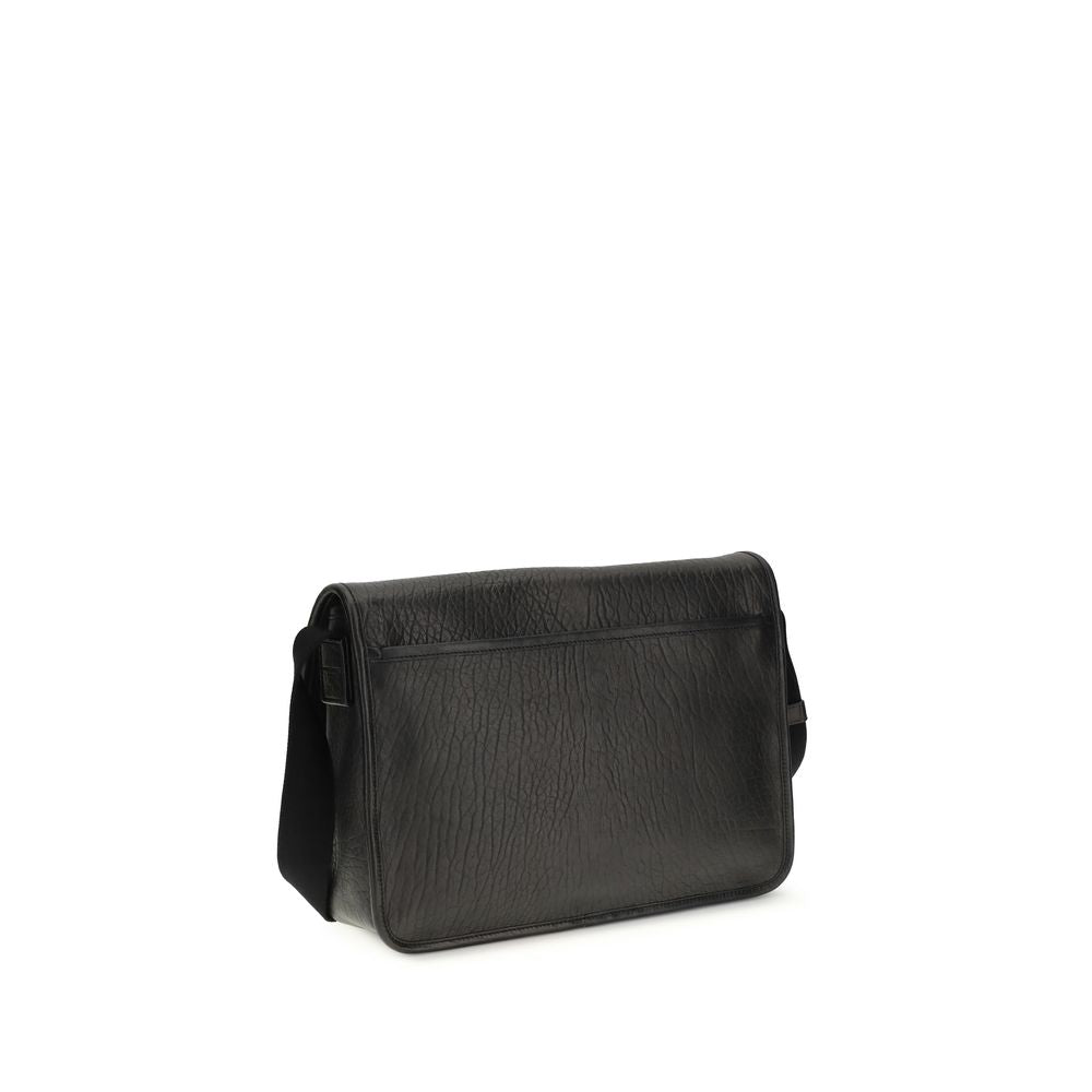 Borsa a tracolla Saint Laurent in pelle di vitello nera Bos Taurus
