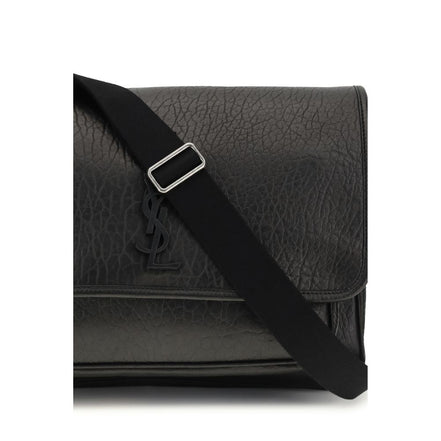 Borsa a tracolla Saint Laurent in pelle di vitello nera Bos Taurus