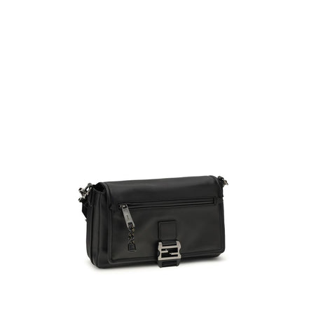 Sac porté épaule Fendi en cuir de veau noir Bos Taurus