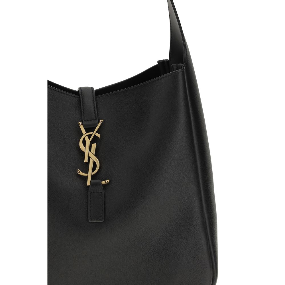 Sac bandoulière Saint Laurent en cuir de veau noir Bos Taurus